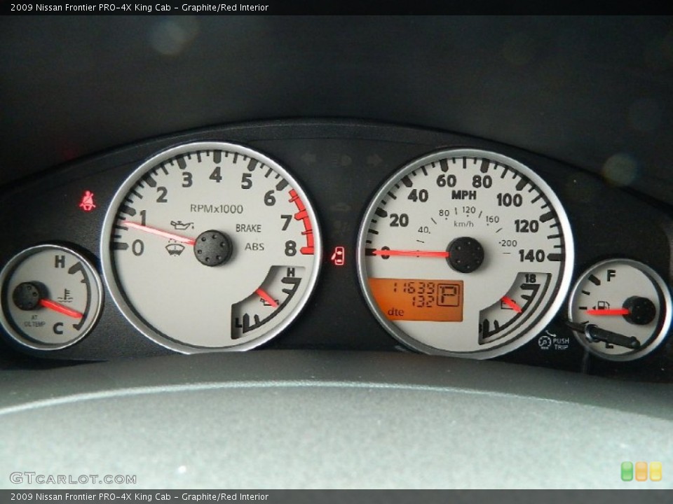 Graphite/Red Interior Gauges for the 2009 Nissan Frontier PRO-4X King Cab #82927528