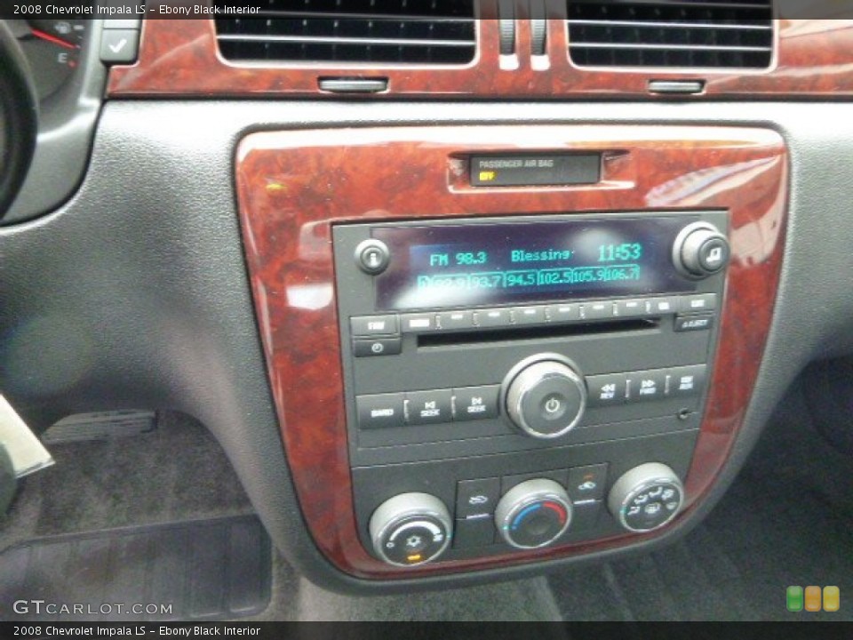 Ebony Black Interior Controls for the 2008 Chevrolet Impala LS #82933198