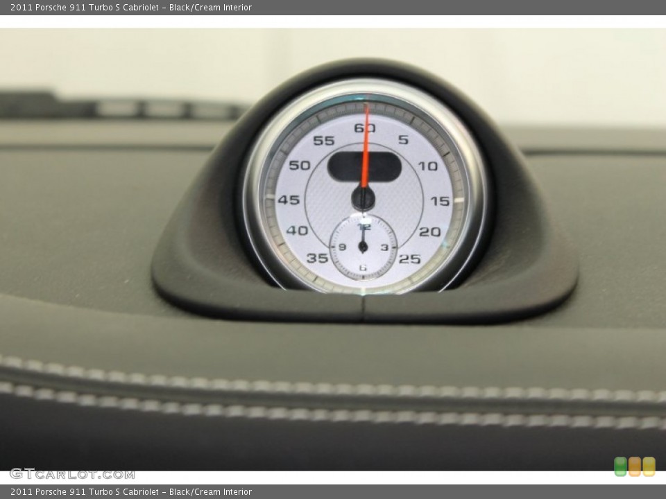 Black/Cream Interior Gauges for the 2011 Porsche 911 Turbo S Cabriolet #82936107
