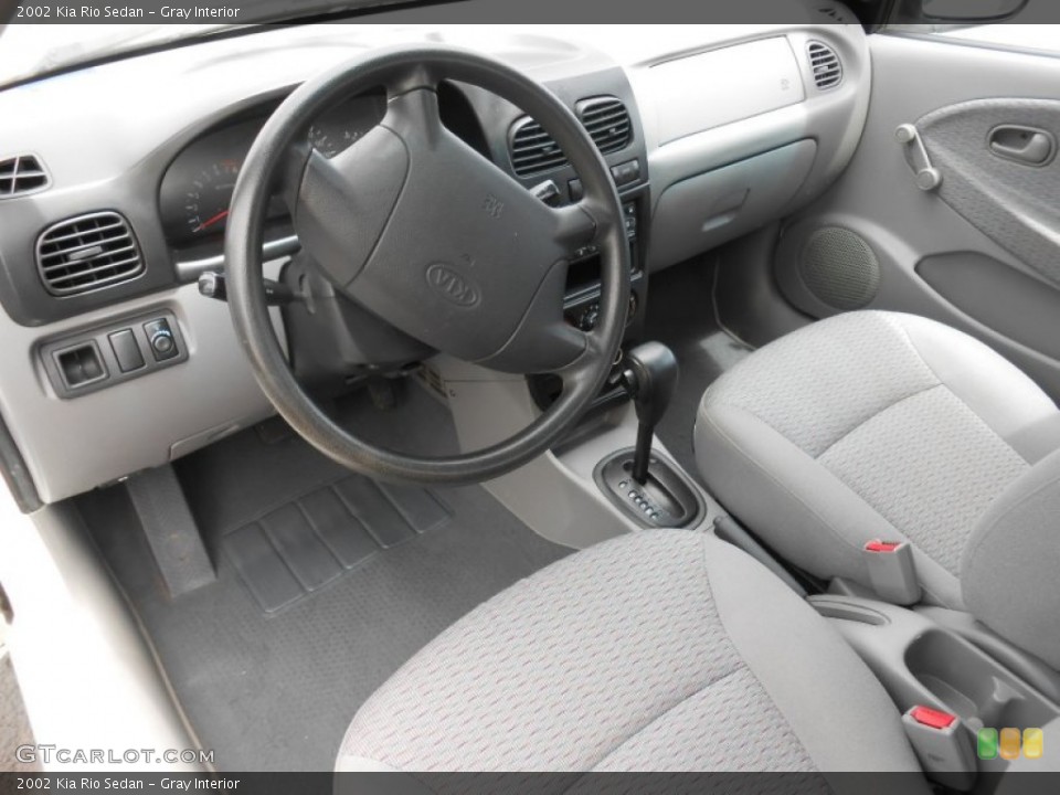 Gray Interior Prime Interior for the 2002 Kia Rio Sedan #82936342