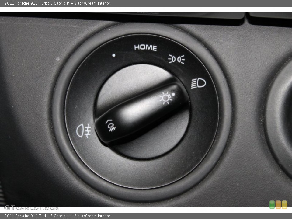 Black/Cream Interior Controls for the 2011 Porsche 911 Turbo S Cabriolet #82936348