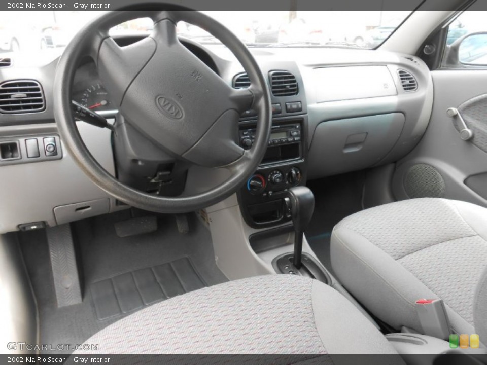 Gray Interior Prime Interior for the 2002 Kia Rio Sedan #82936375