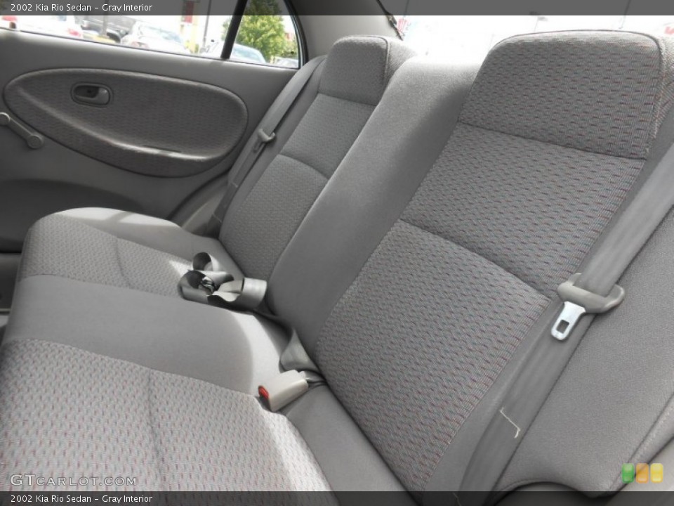 Gray Interior Rear Seat for the 2002 Kia Rio Sedan #82936419