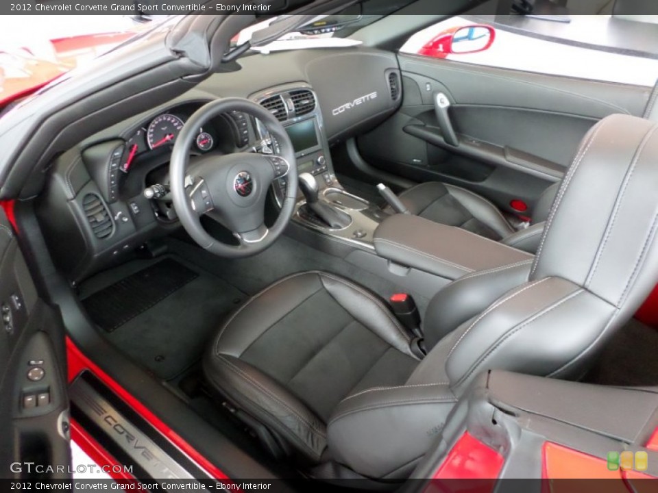 Ebony Interior Prime Interior for the 2012 Chevrolet Corvette Grand Sport Convertible #82940385