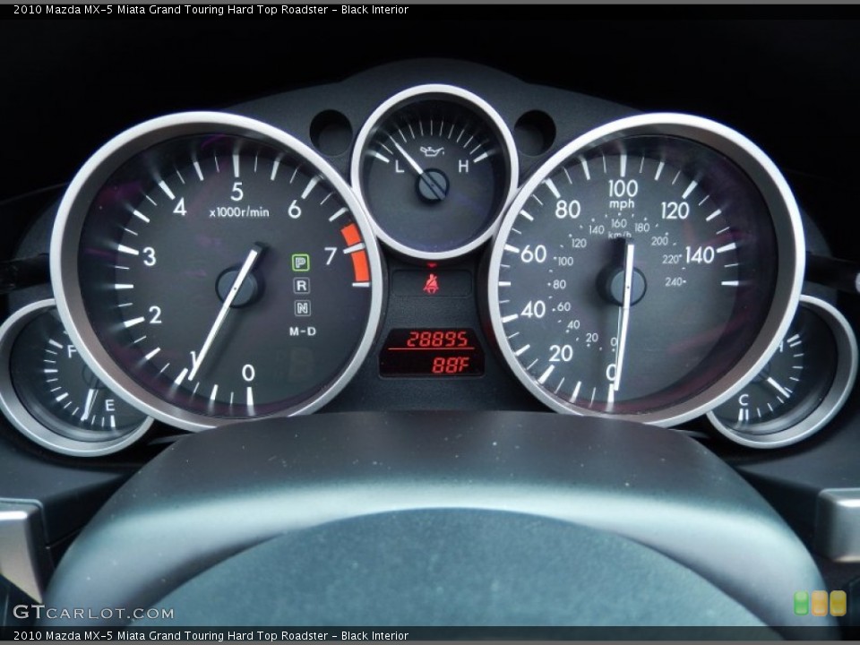 Black Interior Gauges for the 2010 Mazda MX-5 Miata Grand Touring Hard Top Roadster #82942545