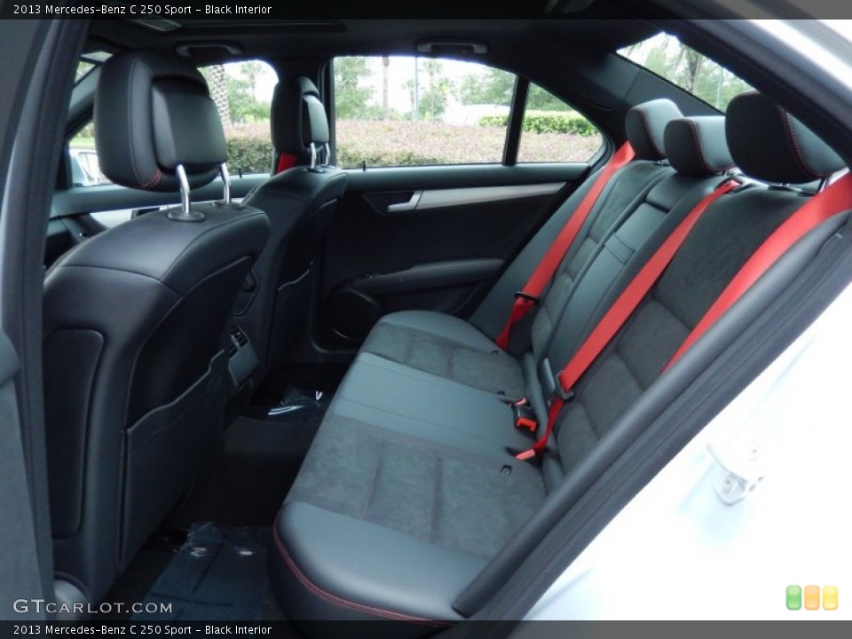 Black Interior Rear Seat for the 2013 Mercedes-Benz C 250 Sport #82944304