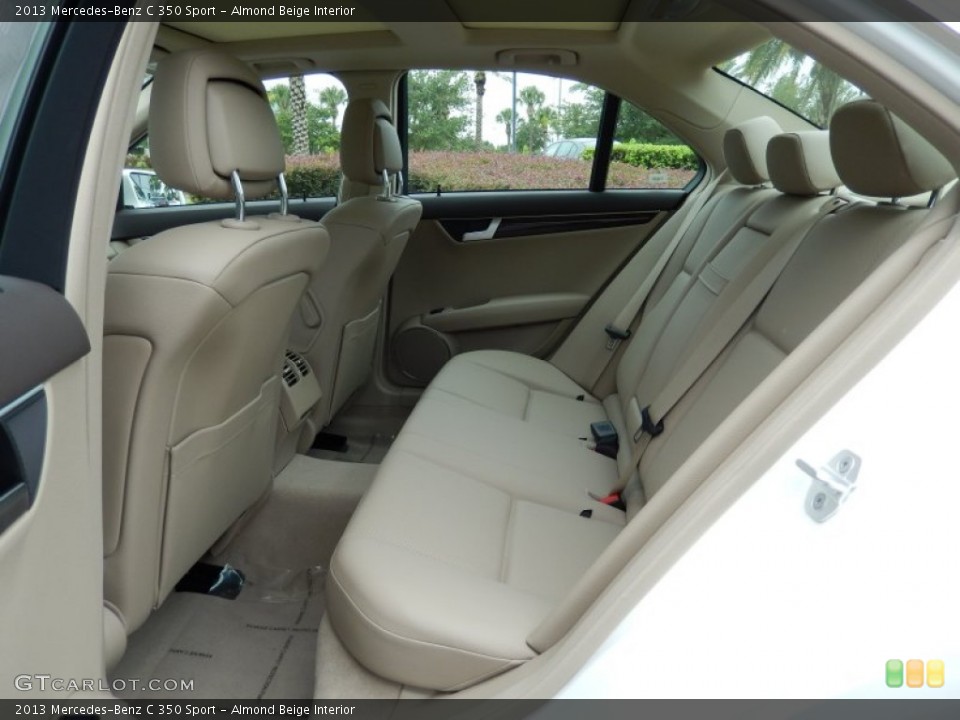 Almond Beige Interior Rear Seat for the 2013 Mercedes-Benz C 350 Sport #82945348