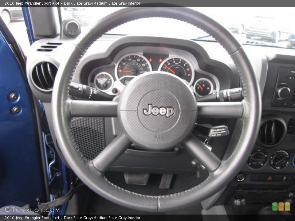 Dark Slate Gray/Medium Slate Gray Interior Steering Wheel for the 2010 Jeep Wrangler Sport 4x4 #82948967