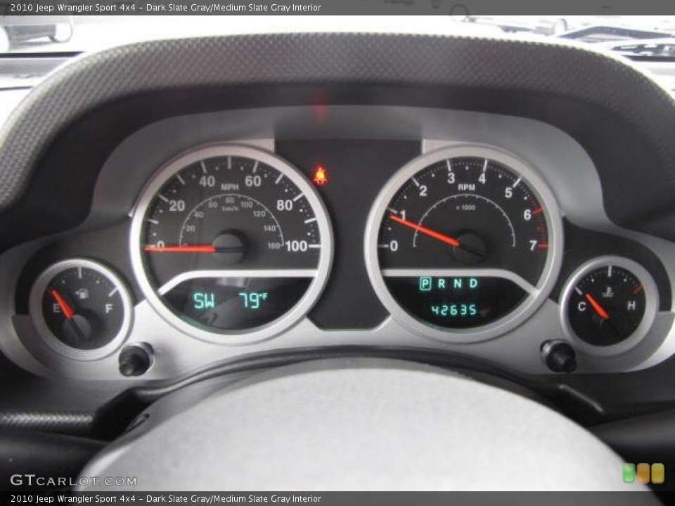 Dark Slate Gray/Medium Slate Gray Interior Gauges for the 2010 Jeep Wrangler Sport 4x4 #82949029