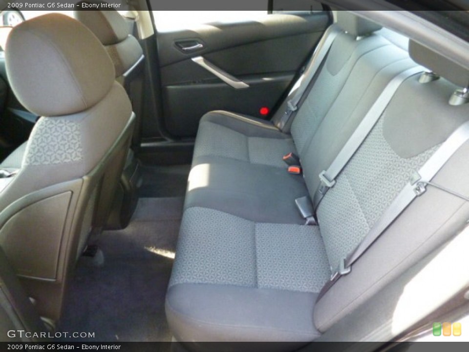 Ebony Interior Rear Seat for the 2009 Pontiac G6 Sedan #82949677