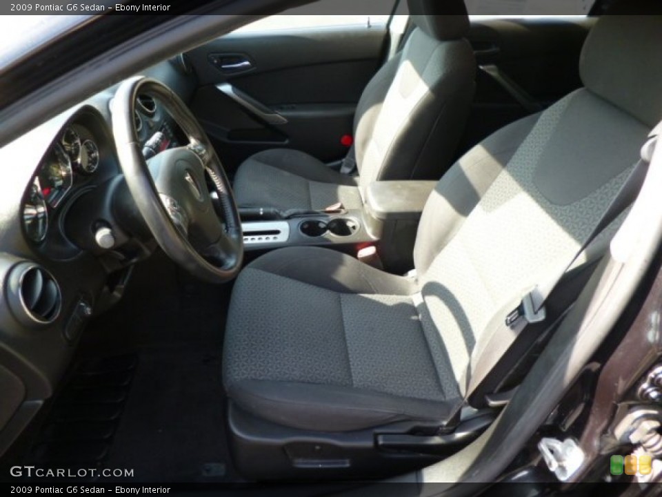 Ebony Interior Front Seat for the 2009 Pontiac G6 Sedan #82949717