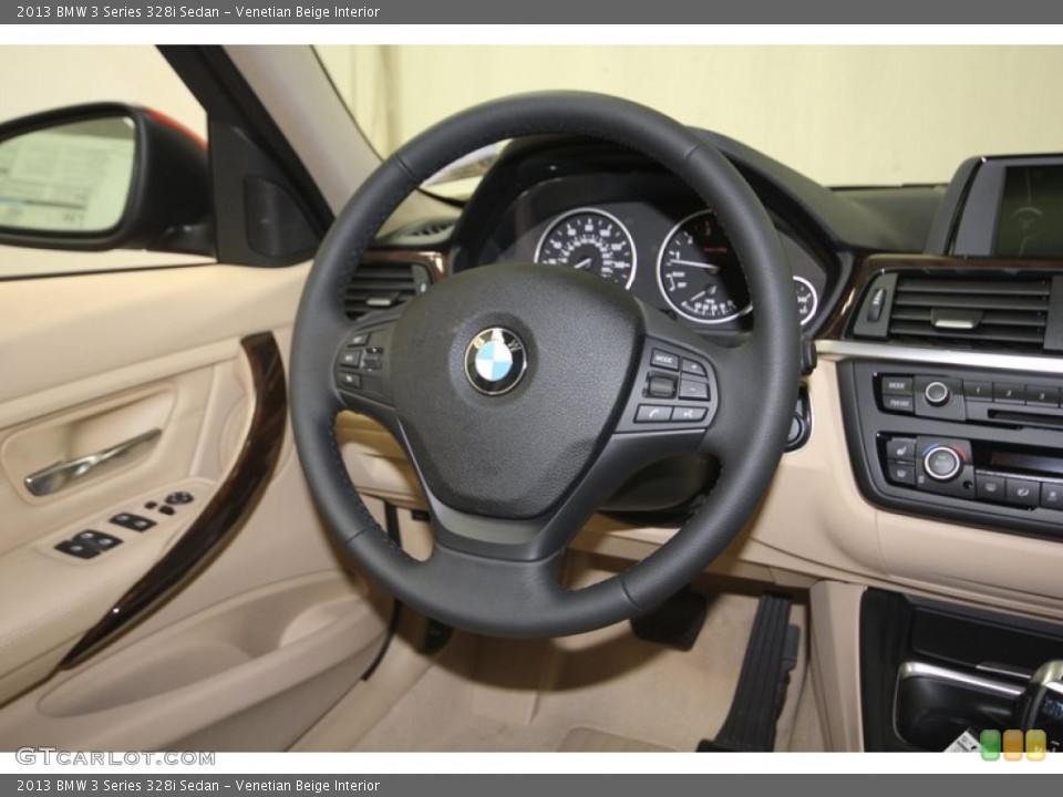 Venetian Beige Interior Steering Wheel for the 2013 BMW 3 Series 328i Sedan #82954765