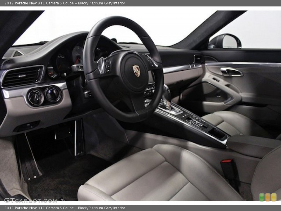 Black/Platinum Grey Interior Prime Interior for the 2012 Porsche New 911 Carrera S Coupe #82956775
