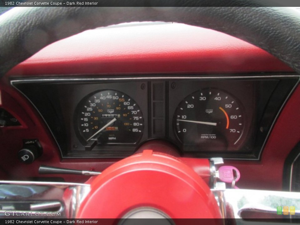 Dark Red Interior Gauges for the 1982 Chevrolet Corvette Coupe #82961752