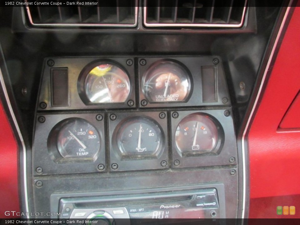 Dark Red Interior Gauges for the 1982 Chevrolet Corvette Coupe #82961776