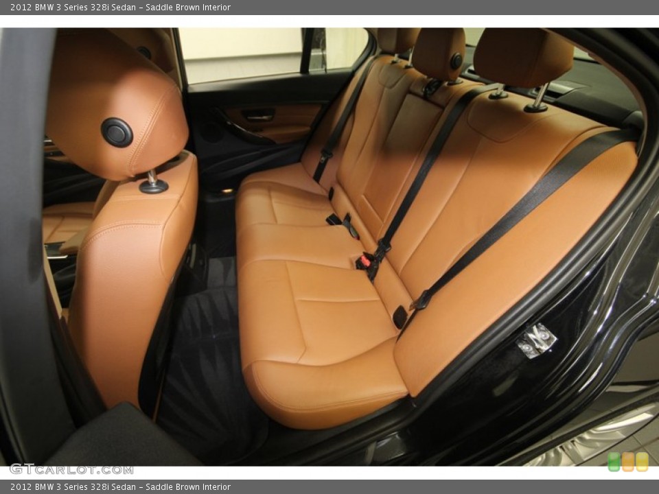 Saddle Brown Interior Rear Seat for the 2012 BMW 3 Series 328i Sedan #82963324