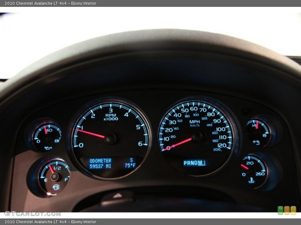 Ebony Interior Gauges for the 2010 Chevrolet Avalanche LT 4x4 #82973704