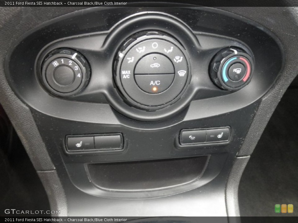Charcoal Black/Blue Cloth Interior Controls for the 2011 Ford Fiesta SES Hatchback #82980542