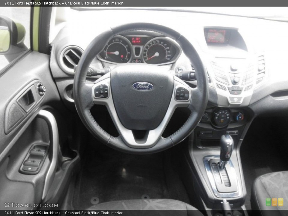 Charcoal Black/Blue Cloth Interior Dashboard for the 2011 Ford Fiesta SES Hatchback #82980846