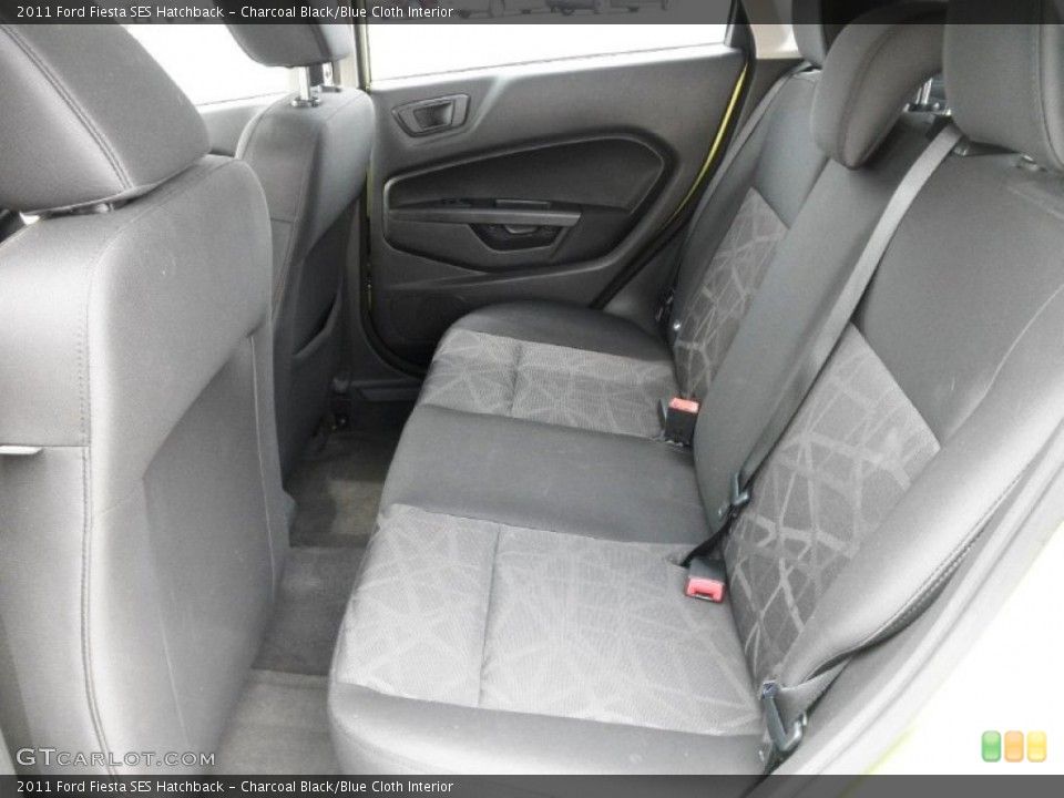 Charcoal Black/Blue Cloth Interior Rear Seat for the 2011 Ford Fiesta SES Hatchback #82980876