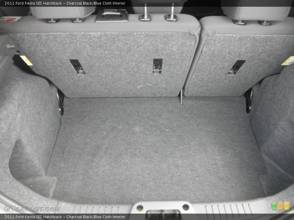 Charcoal Black/Blue Cloth Interior Trunk for the 2011 Ford Fiesta SES Hatchback #82981004
