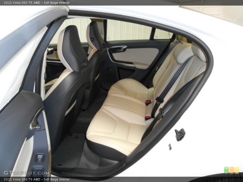Soft Beige Interior Rear Seat for the 2013 Volvo S60 T6 AWD #82992969