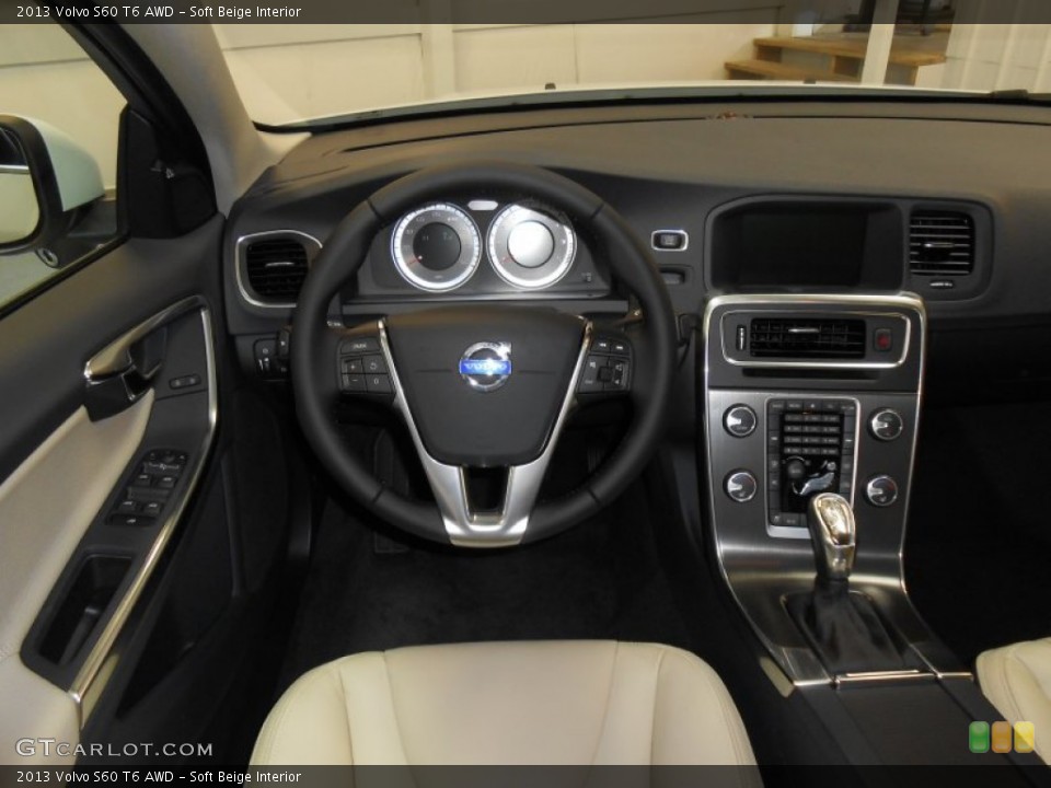 Soft Beige Interior Dashboard for the 2013 Volvo S60 T6 AWD #82993109