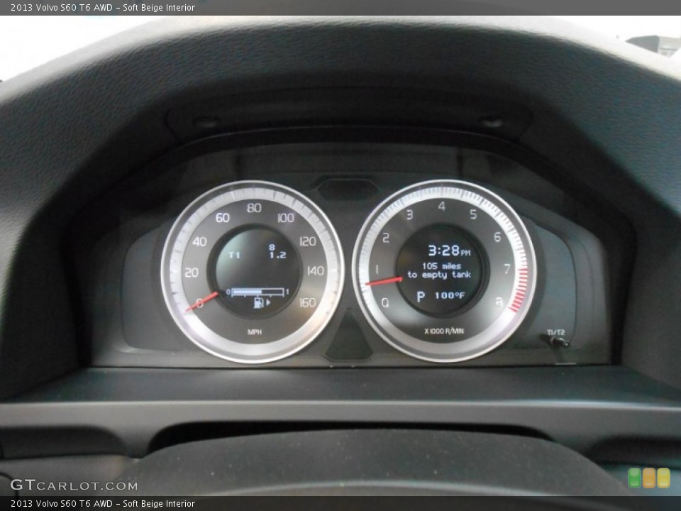 Soft Beige Interior Gauges for the 2013 Volvo S60 T6 AWD #82993228