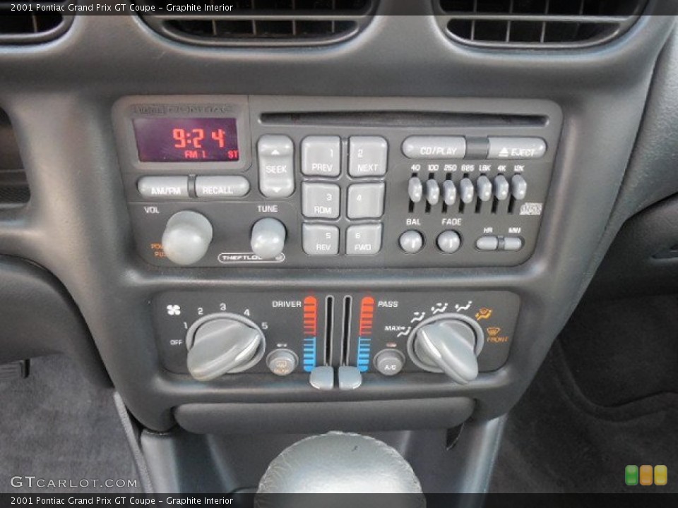 Graphite Interior Controls for the 2001 Pontiac Grand Prix GT Coupe #83008097