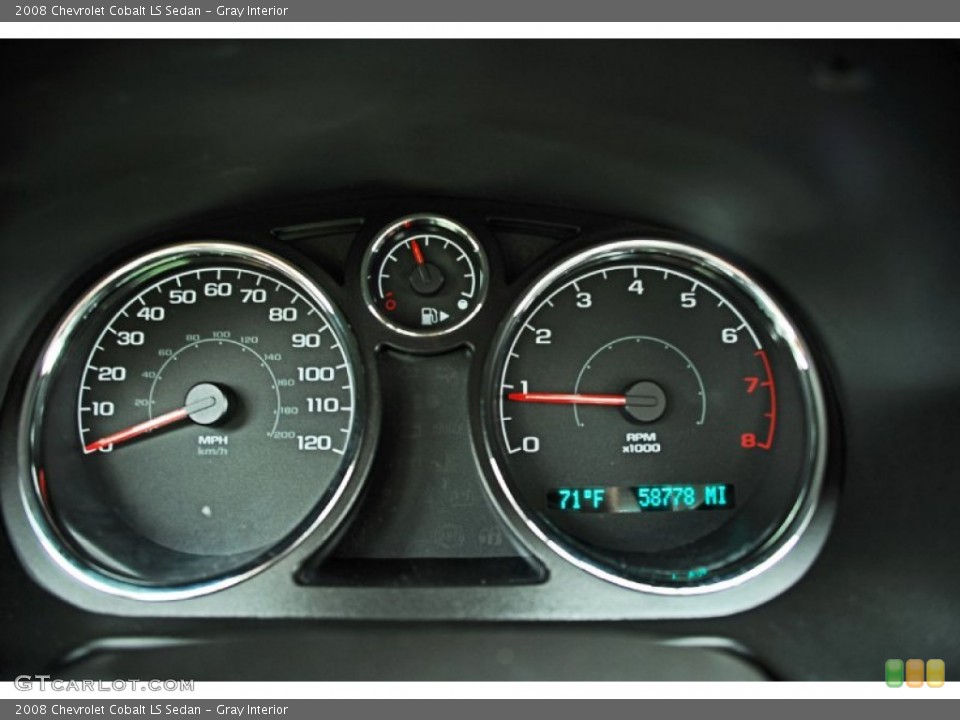 Gray Interior Gauges for the 2008 Chevrolet Cobalt LS Sedan #83016359
