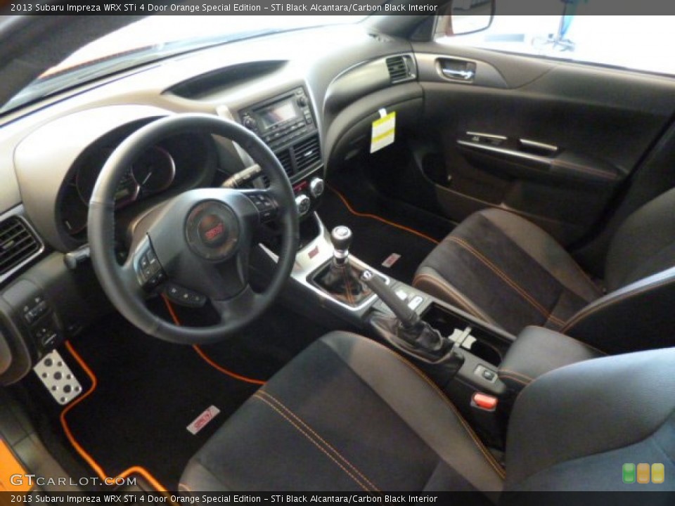 STi Black Alcantara/Carbon Black Interior Prime Interior for the 2013 Subaru Impreza WRX STi 4 Door Orange Special Edition #83021721