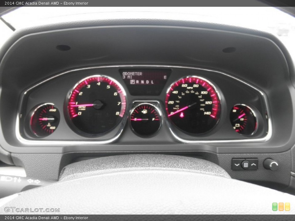 Ebony Interior Gauges for the 2014 GMC Acadia Denali AWD #83033931