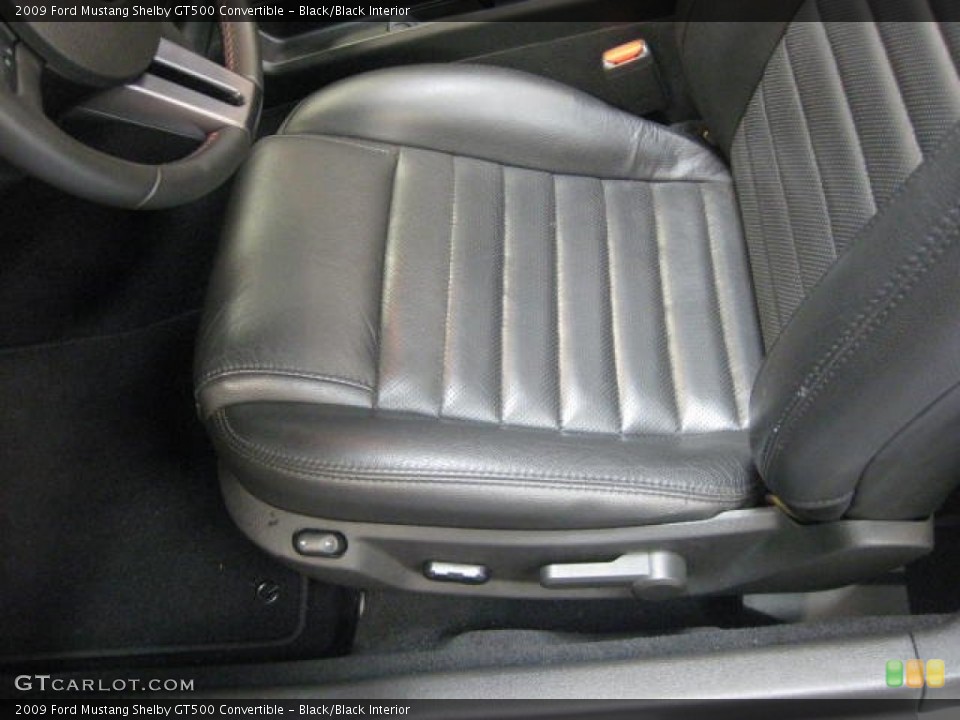 Black/Black Interior Front Seat for the 2009 Ford Mustang Shelby GT500 Convertible #83035827