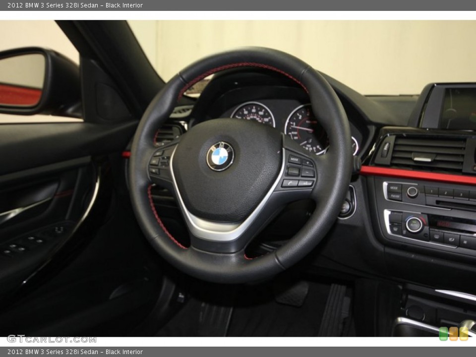 Black Interior Steering Wheel for the 2012 BMW 3 Series 328i Sedan #83042799