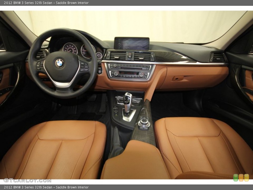 Saddle Brown Interior Dashboard for the 2012 BMW 3 Series 328i Sedan #83045359