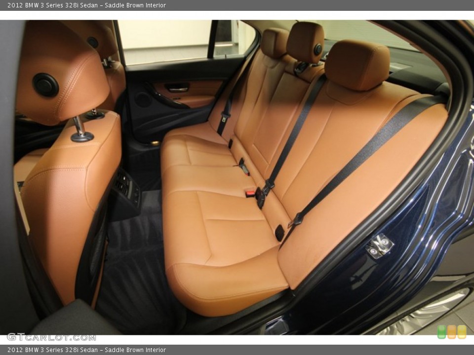 Saddle Brown Interior Rear Seat for the 2012 BMW 3 Series 328i Sedan #83045580