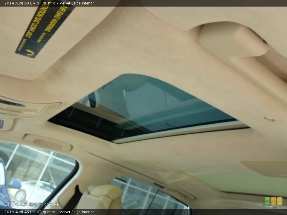 Velvet Beige Interior Sunroof for the 2014 Audi A8 L 4.0T quattro #83046273