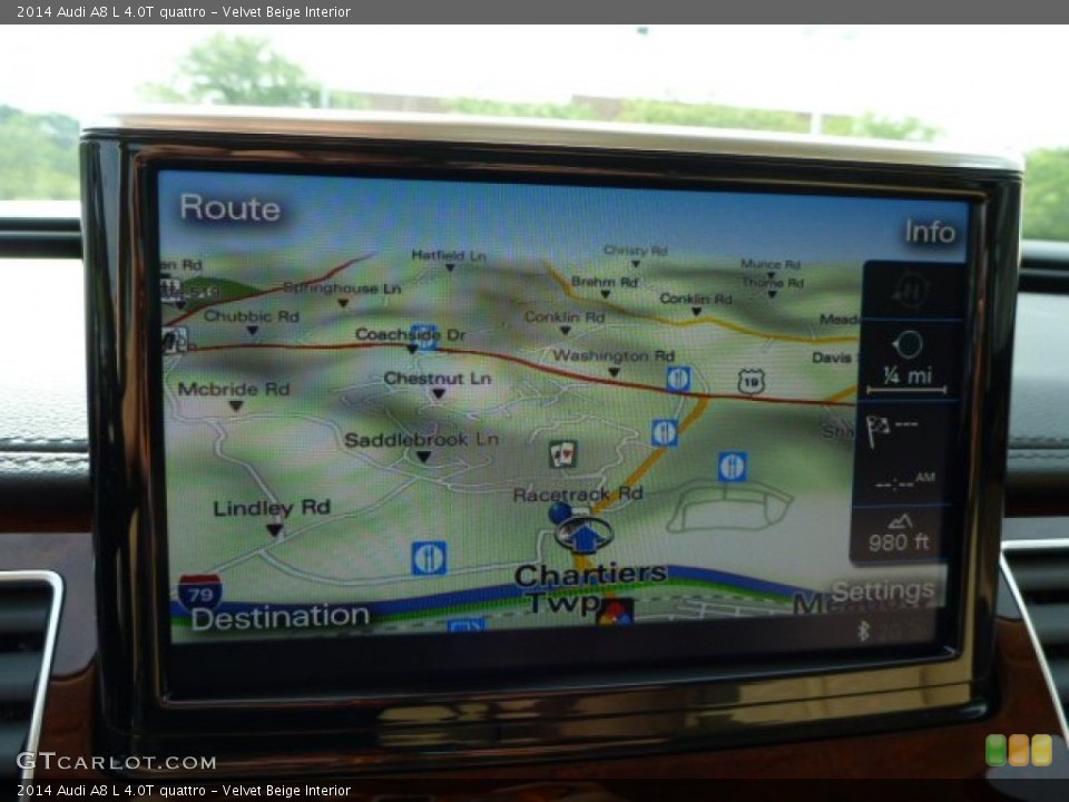 Velvet Beige Interior Navigation for the 2014 Audi A8 L 4.0T quattro #83046315