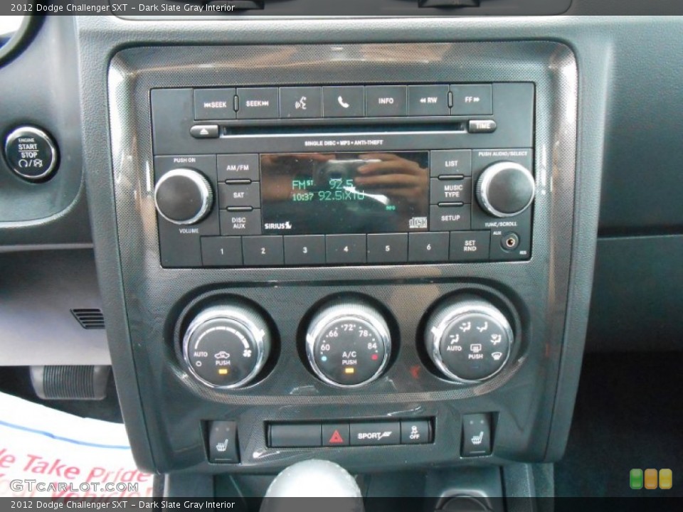 Dark Slate Gray Interior Controls for the 2012 Dodge Challenger SXT #83049802