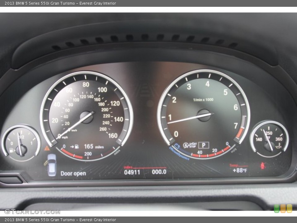 Everest Gray Interior Gauges for the 2013 BMW 5 Series 550i Gran Turismo #83072630