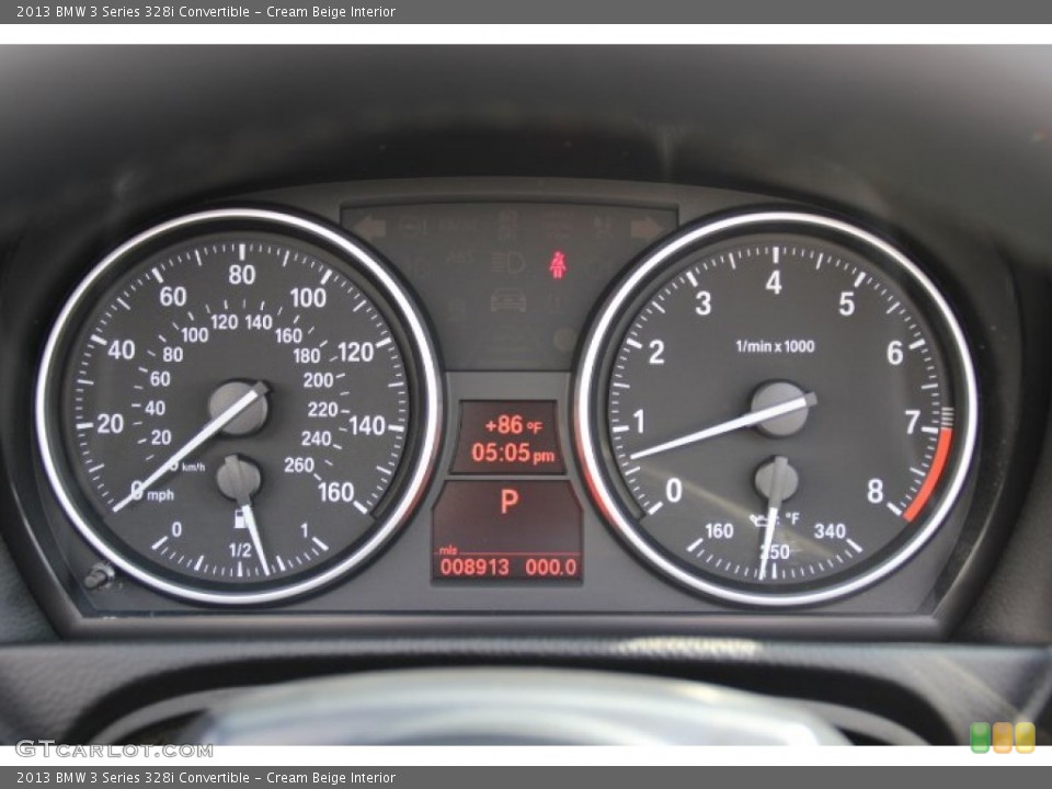 Cream Beige Interior Gauges for the 2013 BMW 3 Series 328i Convertible #83073342