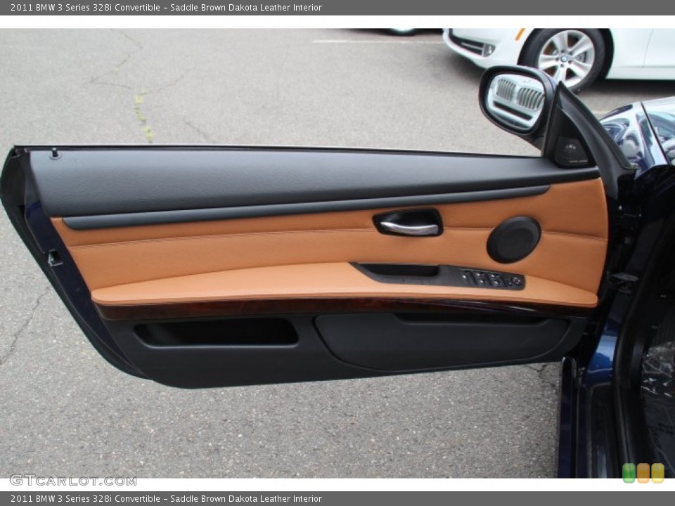 Saddle Brown Dakota Leather Interior Door Panel for the 2011 BMW 3 Series 328i Convertible #83076968