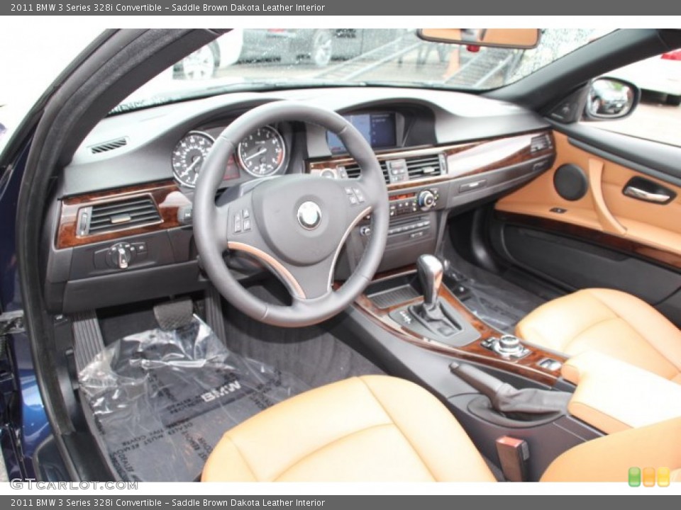 Saddle Brown Dakota Leather Interior Prime Interior for the 2011 BMW 3 Series 328i Convertible #83076990