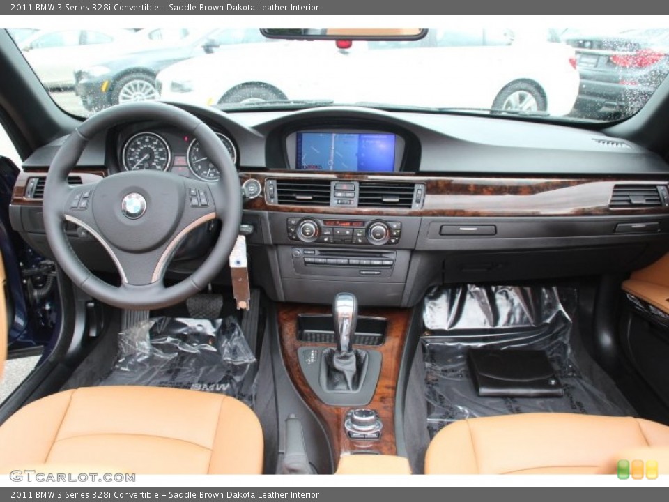 Saddle Brown Dakota Leather Interior Dashboard for the 2011 BMW 3 Series 328i Convertible #83077055