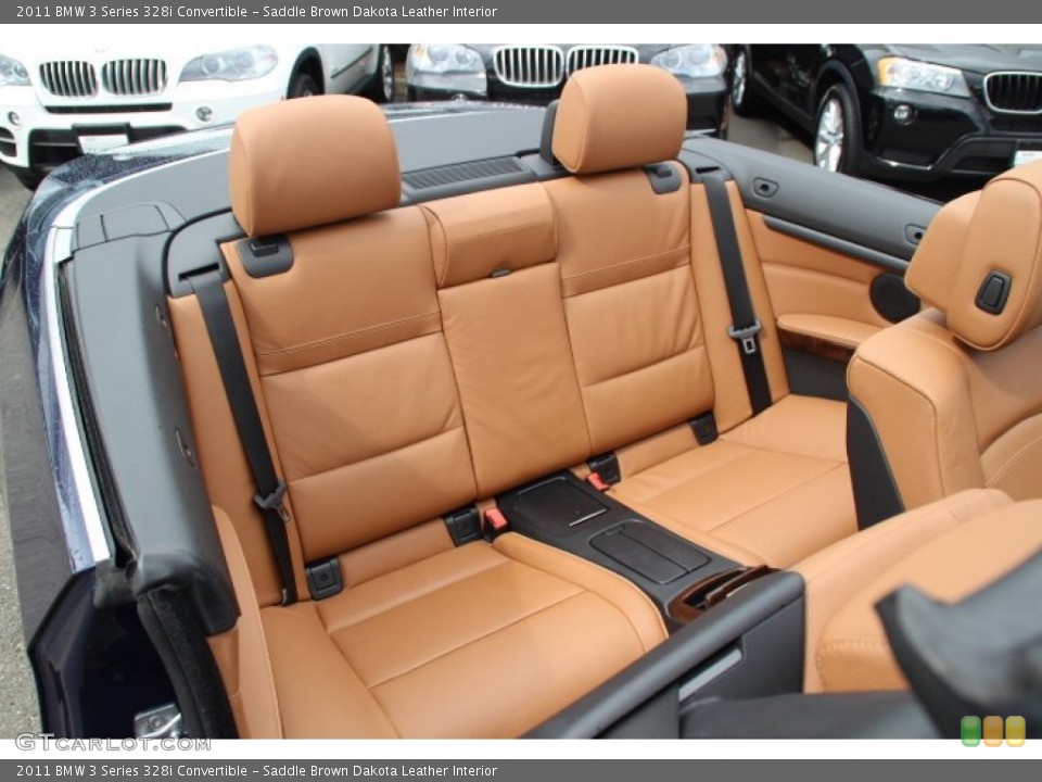 Saddle Brown Dakota Leather Interior Rear Seat for the 2011 BMW 3 Series 328i Convertible #83077280