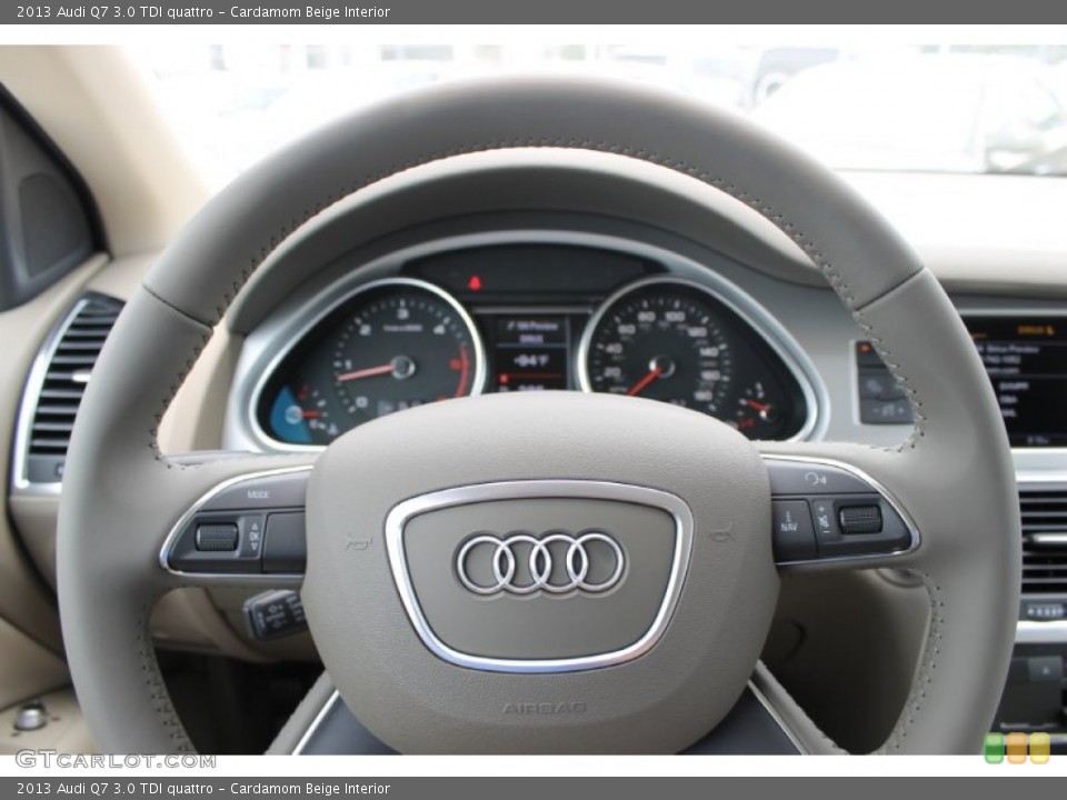 Cardamom Beige Interior Steering Wheel for the 2013 Audi Q7 3.0 TDI quattro #83081164