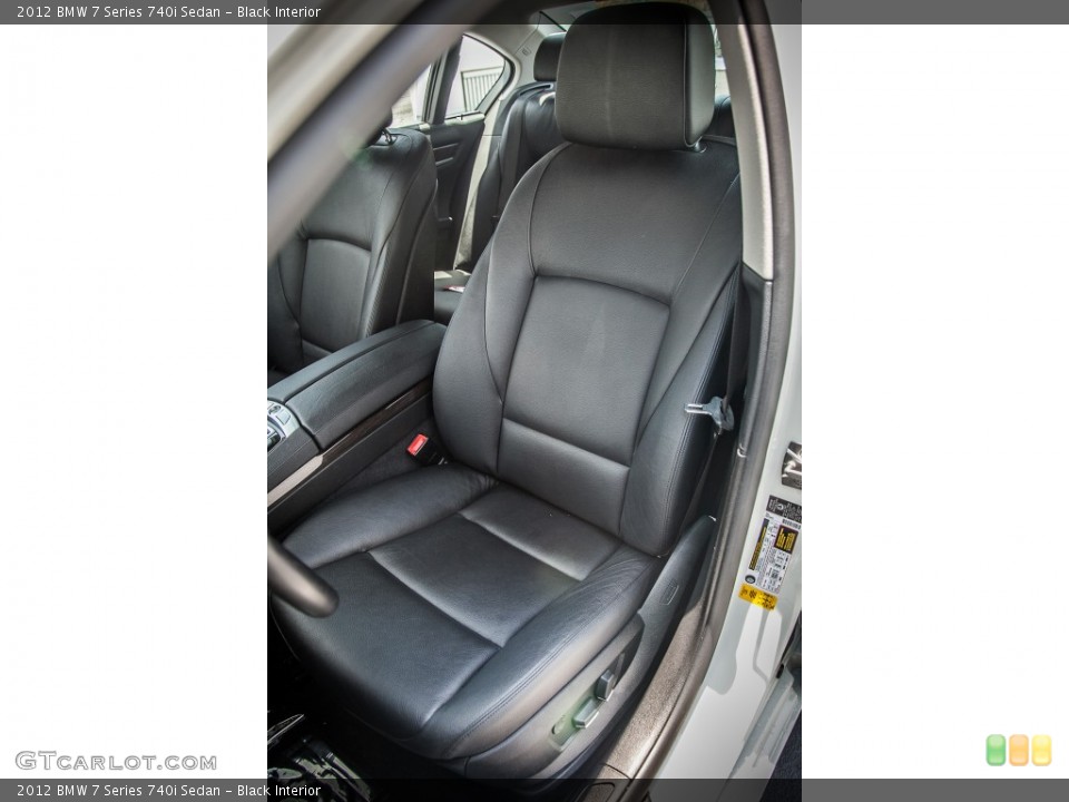 Black Interior Front Seat for the 2012 BMW 7 Series 740i Sedan #83089077