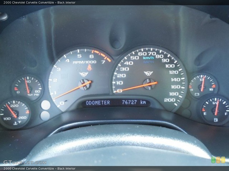 Black Interior Gauges for the 2000 Chevrolet Corvette Convertible #83091497