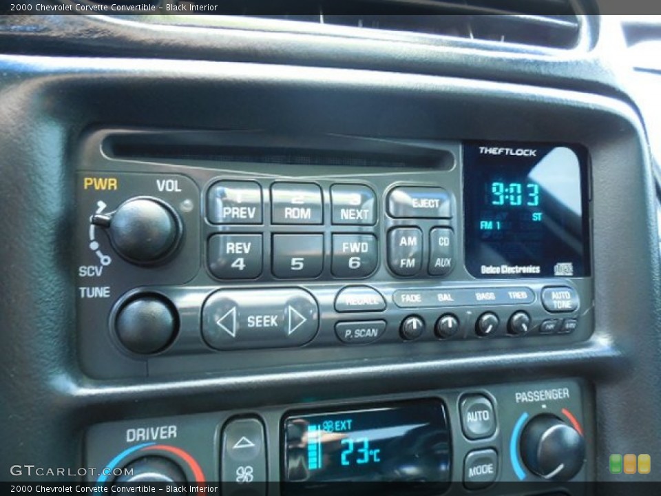 Black Interior Controls for the 2000 Chevrolet Corvette Convertible #83091519