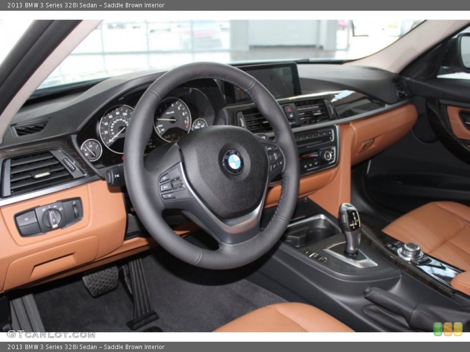Saddle Brown Interior Dashboard for the 2013 BMW 3 Series 328i Sedan #83096917